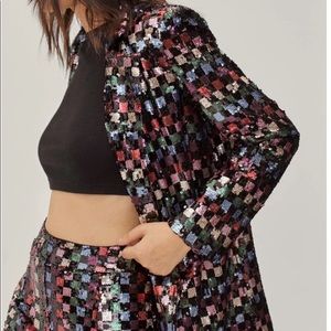 Checkerboard Sequin Blazer